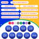 Shappy 72 Pcs Inspirational Stress Relief Balls Motivational Stress Ball Encouraging PU Bulk Balls for Adults Small Therapy Fidget Relief Toys for Valentines Gifts (Colorful)