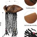 Sintege 5 Pieces Pirate Costume Set, Pirate Hat with Dreadlock Earrings Skull Necklace Eye Patch Sash for Men Women