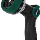 2 x Garden Hose Nozzle, Heavy Duty Hose Sprayer with Thumb Control, 10 Spray Patterns, Reinforced Metal Shell, Comfortable Grip for Lawn, Plants, Car & Pet Washing – Forest Green, 120.8 cubic inches