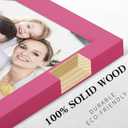 Picture Frames 8x8 2 Pack Nature Solid Wood Pink for Wall Mounting and Tabletop Display, Pink