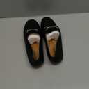 Women's Wide Loafers Casual Slip on Flat Shoes Women's Comfort Penny Loafers with Arch Support Women Dressy Moccasins (8.5, Black Pu)