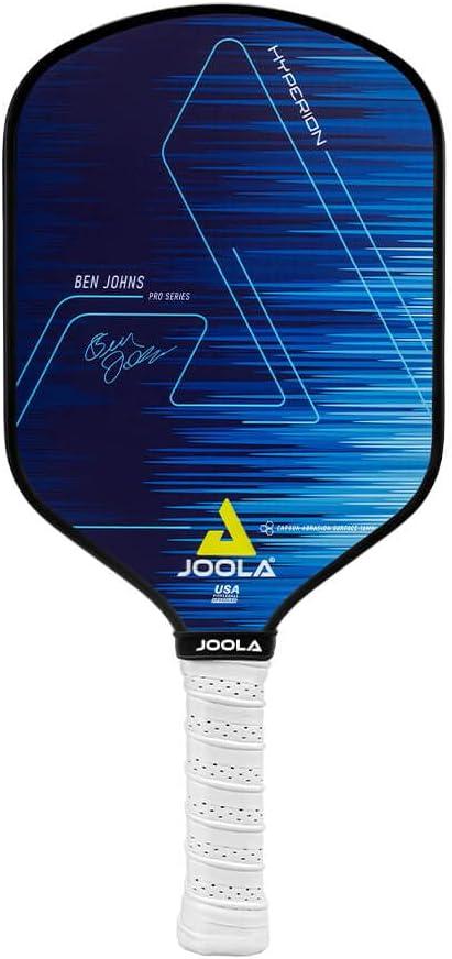 JOOLA Ben Johns Hyperion Pickleball Paddle - Select Raw Carbon Surface or Carbon Abrasion Surface for Increased Power and Spin - Elongated Grip Handle - Carbon Fiber Pickleball Paddle - USAP Approved (One Size, Hyperion | CAS | 16mm)