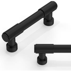 10 Pack Matte Black Cabinet Pulls 3 Inch(76mm) Kitchen Cabinet Handles Cabinet Hardware for Drawer Pulls (3" Hole Center)