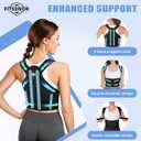 Posture Corrector for Women, Comfortable Back Support, Adjustable Posture Corrector Belt for Upper, Mid & Lower Back Pain Relief, Ergonomic 3-in-1 System Helps with Slouching (Black, L) (Black, L)