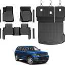 Floor Mats Set for 2022-2025 2026 Jeep Grand Cherokee WL74 (Incl 4XE, not for WK2 or L), All Weather TPE Backrest Trunk Mat Cargo Liner Door Sill Guards Accessories (WL74 | Floor Mats Set)