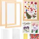 Aboofx Paper Making Kit, A4 Size Paper Making Screen Frame Kit, Wooden Mold and Deckle with Mesh, Absorbent Papers, Sponge and Confetti, DIY Handmade Papermaking Supplies Gift for Craft Lovers