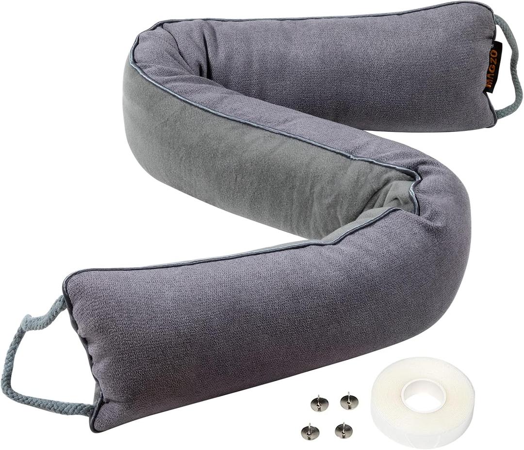 MAGZO Door Draft Stopper, 36 Inch Under Door Draft Blocker Noise Stopper, Weighted Wind Blocker Draft Guard for Bottom of Door, Gray (36in x 4in)