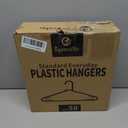 Black Plastic Hangers 50 Pack, Light Weight Durable Clothes Hangers G-Shape Standard Size Non-Slip Coat Hanger Adult Clothes Hangers for Laundry & Everyday Use -Slim & Space Saving