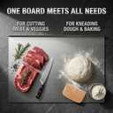 Kassiwealt Double Sided Stainless Steel Cutting Board (15.7'' x 15.7'') | Metal Material, Odor-Free, No Residue, Reversible Double-Sided, L Lip Prevents Sliding, Brushed Surface Protects Knives