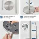 SMARTAKE Paper Towel Holder, Paper Towel Dispenser Standing Weighted Base Non Slip, Spring Arm for Easy Tear, Stainless Steel Paper Towel Holder for Home Kitchen Countertop Tabletop, Silver