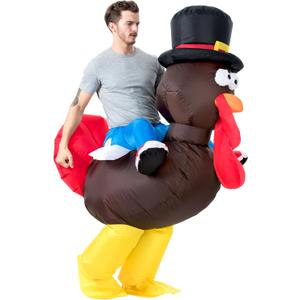 YEAHBEER Inflatable Turkey Costume Adult, Blow up Costumes for Adults,Thanksgiving Costumes for Party Funny Turkey Suits (Red)