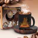 Coffee Warmer for Desk with Auto Shut Off, Coffee Mug Warmer for Desk with Auto Shut Off,2 Adjustable Temperatures & 1-12 Hours Timer(Valentines Day Coffee Gifts)