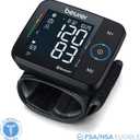 Beurer BC54 Wrist Blood Pressure Monitor with Bluetooth, Irregular Heartbeat Detector, Risk Indicator, Accurate Large Display, and Travel Case, Wrist Cuff up to 120 Memory Sets
