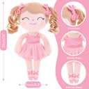 Gloveleya Baby Doll Gifts Plush Curly Hair Ballet Dolls Soft Girl Toys Pink 33CM
