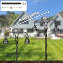 AnBaiMei Adjustable Double Shepherds Hooks for Outdoor with Sleeve, 60 Inch Heavy Duty Bird Feeder Pole Stand with 5 Prong Base for Hanging Plant, Hummingbird Feeders, Solar Lantern, Wind Chime, 2 Pcs