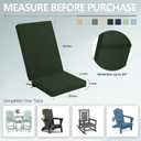 Adirondack Chair Cushions Set of 4 - Removable Covers, Water-Repellent & Fade-Resistant Faux Linen, Securing Straps, Non-Slip Bottom, Fit for Most Outdoor Adirondack & Rocking Chairs - Olive Green, 45''x20''