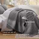 Bedsure Oversized King Quilts - Lightweight Bedspreads Oversized King Size with Basket Weave Pattern, Soft Quilt Bedding Set, Grey Comforter Set Coverlet 2 Pillow Shams (120" x 120") | Skin-Friendly Soft, All-Season Comfort, Breathable, Lightweight, Machine Washable