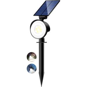 nipify 1 Pack Solar Spot Lights Outdoor Waterproof with 3 Modes, Solar Spotlight Light for Outside Yard Landscape Lighting Pathway Lights Wall, Cool White
