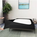 Box Spring Cover Queen Size - Jersey Knit & Stretchy Wrap Around 4 Sides Bed Skirt for Hotel & Home - Queen/ Queen XL, Black