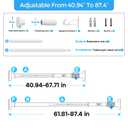 AIZESI Tension Curtain Rod 41-126 Inch(4-10Ft),1.26'' Diameter,Long Heavy Duty Adjustable No Drill Shower Curtain Rod for Windows, Balcony, Room Divider Gold