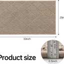 COSY HOMEER Stair Landing Rug Non-Slip 20"x32" Stair Treads for Wooden Steps,Washable Peel and Stick Stair Treads Matching Mats,Pet Friendly Soft Reusable Stair Landing Mat for Kids and Elders,Beige