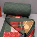 Bedsure Christmas Quilt Bedding - Red Queen Size Reversible Quilt with Christmas Tree Pattern, Lightweight Microfiber Bedspread, Soft Coverlet as Festive Decoration (90"x96")