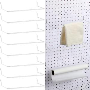 Nuanchu 8 Pcs Paper Towel Holder for Pegboard Extendable Peg Board Organizer Accessories Pegboard Towel Holder Accessories for Craft Room Laundry Room Kitchen Bathroom(White,11x4 Inch)