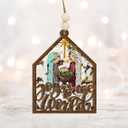 2 x Nativity Christmas Ornament 2025  Joy to The World Wooden Holiday Decoration with Holy Family & Star of Bethlehem Ornament  Rustic Christian Christmas Tree Ornament & Faith Gift