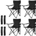 Damei century 3Pack Folding Camping Chairs-Lightweight, Installation-Free, Portable Chair for Beach, Lawn, Outdoor Sports