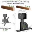 4Pack Patio Roof Riser Adjustable & Anchored Angle Pergola Roof Riser Heavy Duty Stainless Steel Roof Mount Brackets Support for 2x4/2x2 Lumber