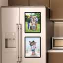 Magnetic Sticky Frames 4X6 with No-Residue Adhesive Backs,Work For Smooth Surface-Windows/Door/Glass/Ceramic,Black Dots Decoration Border,Photo Paper Easy Changable(6 Pack)