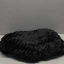 Pouf Ottoman Unstuffed Ottoman Foot Rest Floor Pouf 20x20x12 Inches Round Bean Bag Chair Foldable Floor Chair Storage for Living Room Bedroom Black Stripe