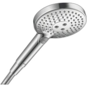hansgrohe Raindance Select S Low Flow 5-inch Handheld Shower Head Modern 3 -Spray PowderRain, Rain, Whirl 26036001 (Chrome)