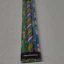 CAMKUZON Christmas Foil Wrapping Paper with Cut Lines on Reverse 3 Rolls Pack - Dancing Santa Claus, Colorful Stripes and Assorted Christmas Characters - Holiday Wrapping Paper Bundle, 24 Inch X 144