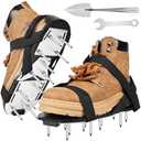 Miuwauer Lawn Aerator Shoes (Upgrade Version (Aluminum Alloy Sole), Black-Black)