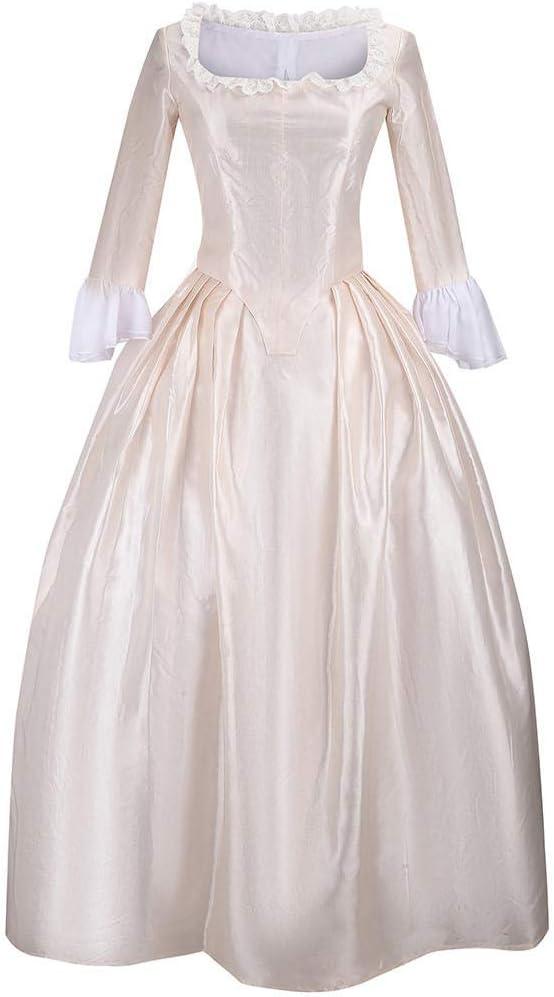 Yejue Royal Colonial Girl Child Princess Costume Hamilton Elizabeth Schuyler Angelica Peggy Cosplay Kid Victorian Dress (X-Large, Champagne Version)