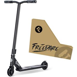 FREEDARE Pro Scooter Stunt Scooter Complete Trick Scooter for Kids 8 Years and Up, Teens, Adults, Boys and Girls Freestyle Street Scooter for Intermediate and Beginner Skate Park (Black-JB1-N)