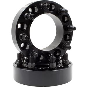 Wheel Accessories Parts 2 Pc Steel Hub Centric Wheel Spacers 8 on 170mm 2 Inch Thick M14x1.5 14x1.5 Thread Stud Fits Ford F250 F350 Super Duty Single Rear Wheel  Dually Front (Black Anodized)