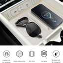 Wireless Charging Protective Pad for 2024 2025 Hyundai Santa Fe Center Console Cover Wireless Non Slip Mat Accessories Car Cordless Charger Heat Insulating Silicone Material Easy to Clean -White