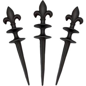3 Pack Garden Hose Guide Spike, Decorative Hose Guide Support Stakes Antique Heavy Cast Iron Plant Saver Tools for Farm Garden Lawn Yard(Fleur De Lis)