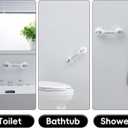 2 Pack Grab Bars for Bathtubs and Showers - 12 Inch Suction Grab Bars for Shower, Removable Handrails, Shower Handles for Elderly Suction and Seniors Safety Grip No Drilling Waterproof, Grey