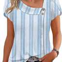ETCYY NEW Womens Summer Tops Petal Sleeve Blouses for Women Dressy Casual Square Neck Tunic Shirts L