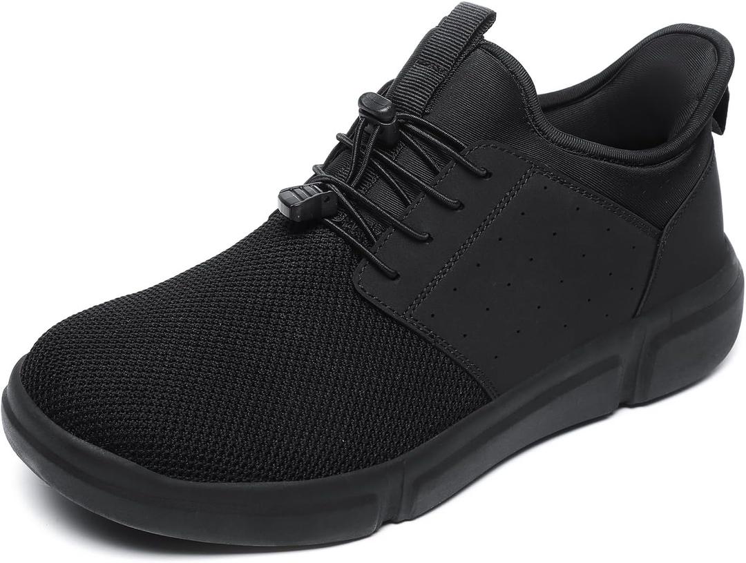 Diabetic Shoes for Men Wide Slip-on Shoes for Swollen Feet Walking Shoes for Elderly Foot Pain Relief Neuropathy, Black, 16