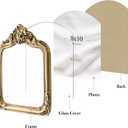 eletecpro 8x10 Vintage Arch Picture Frame with Glass Cover, Antique Ornate Gold 8 by 10 Photo Frame for Tabletop or Wall Decor, Vintage Gold