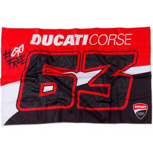 Pecco Bagnaia Flag Bagnaia Ducati One Size, Red, Unisex
