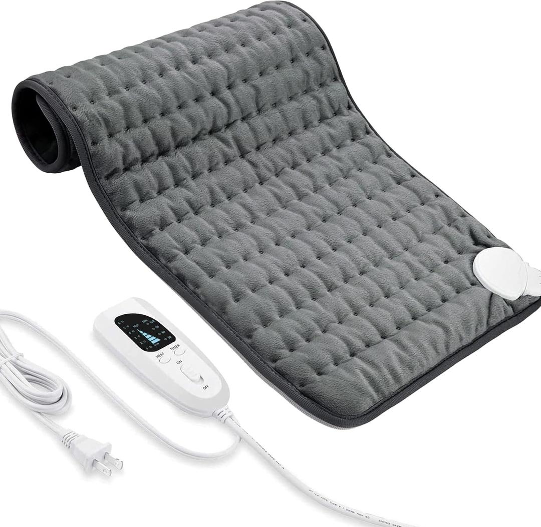 Heating pad Electric Heat Pad for Back Neck Shoulder Knee Arms Legs- Electric Heat Pads with 6 Heat Settings -Auto Shut Off (33‘’×17‘’, Dark Gray)