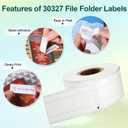 Labelife Compatible File Folder Labels 9/16" x 3-7/16" Replace for Label 30327 (30576) LW 1-Up Labels for 450, 450 Turbo, 450 Twin Turbo, 450 Duo, 4XL, 400 Printer, 12 Rolls