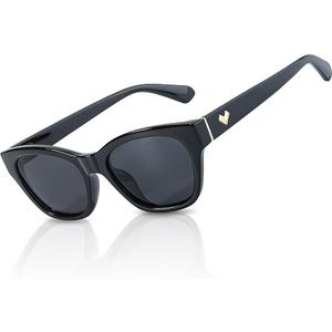 LVIOE Narrow Polarized Sunglasses for Women Trendy Classic Cat Eye Sun Glasses for Small Face Women with UV400 Protection