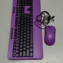 KOPJIPPOM Wireless Keyboard and Mouse Set with Quiet Keys, 2.4G Full Size Purple Keyboard and Mouse with Wrist Rest, Protective Covers, Soft Touch Silent Design for Windows, Computer, PC and Laptop