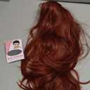 Long Red Wig with Bangs Copper Red Wigs for White Women Natural Hair Wig Layered Synthetic Wigs for Women Straight wig Hair Replacement Wigs Cosplay for Party Holiday Use 24 Inches